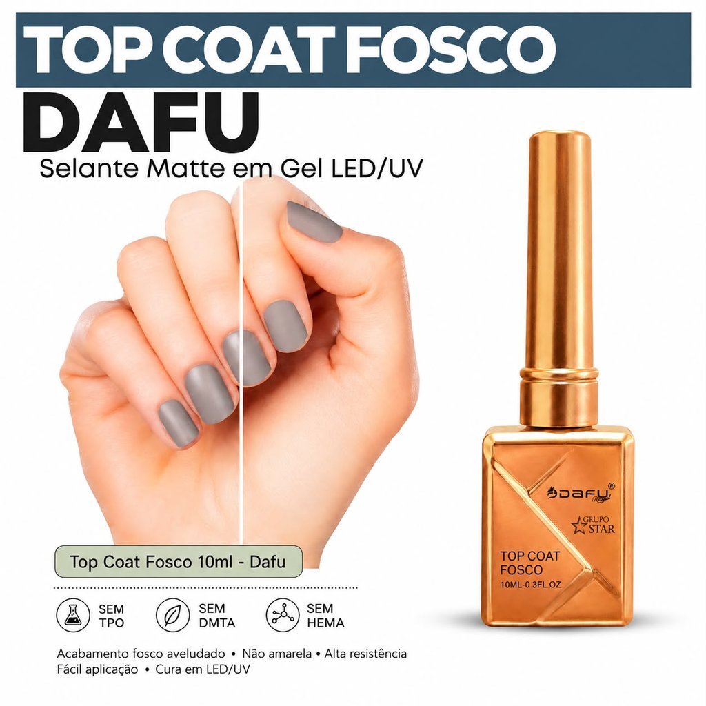 Top Coat Fosco Matte Selante de Unha 15ml - Dafu-FOSCO