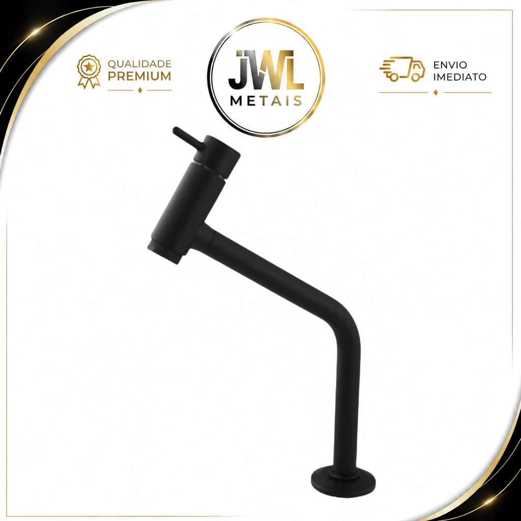 Torneira Link Banheiro Black ABS De Bancada 1/4 De Volta Com Arejador
