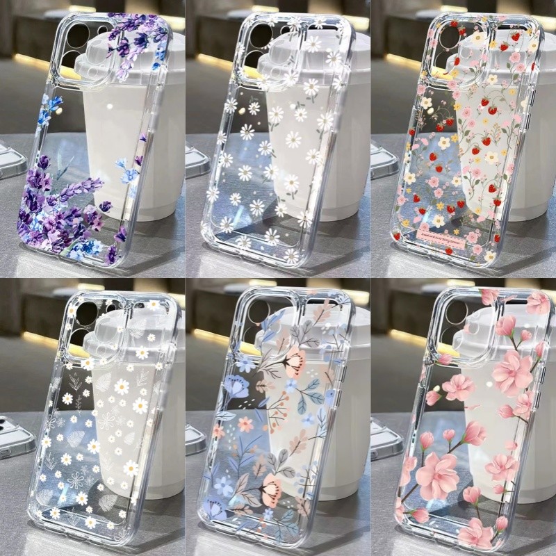 Capa De Telefone Para Samsung Galaxy A27 A57 A37 A56 A36 A26 A17 A16 A55 A54 A07 A06 5G Vibrante Floral Branco Margarida