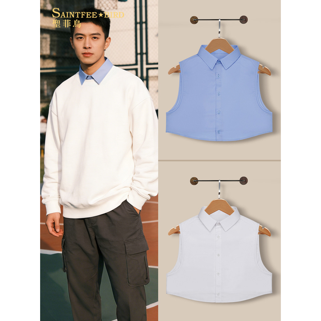 Camisa gola falsa masculina Formal Wear gola quadrada interna simples All-Match profissional Casual multifuncional camis