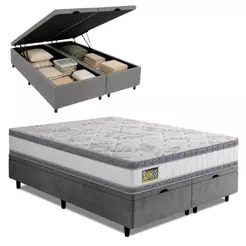 Cama Box Baú Queen Molas Ensacadas D33 Double Face 158x198x68cm Hellen