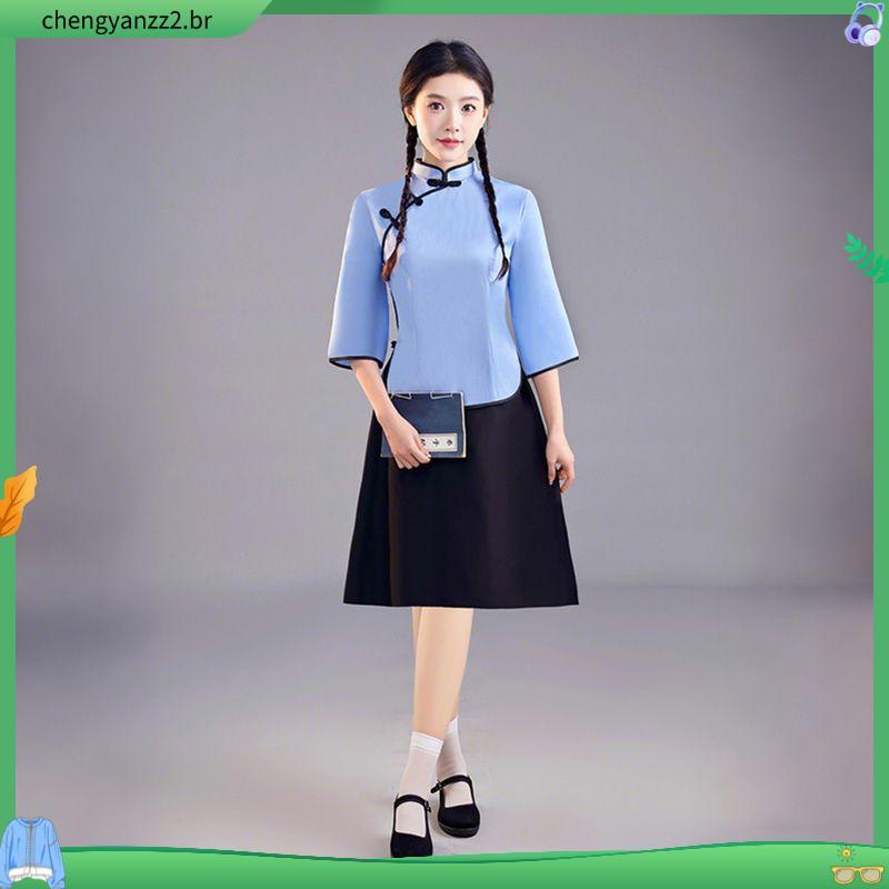 Quinto quarto roupas juvenis roupas de estudante feminino estilo república da china roupas femininas Retro chinês monta