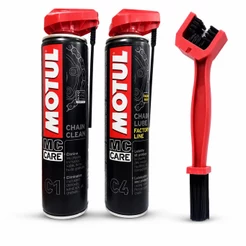 Kit Motul Limpa E Lubrifica Corrente C1 + C4 + Escova