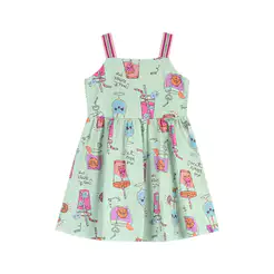 Vestido Infantil Menina Estampa Fresh Elian Verde