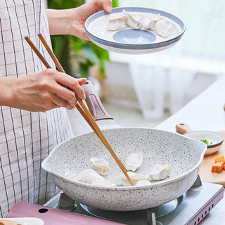 Frigideira de cerâmica estilo japonês, frigideira antiaderente doméstica, bife, panqueca, omelete, fogão a gás, fogo abe