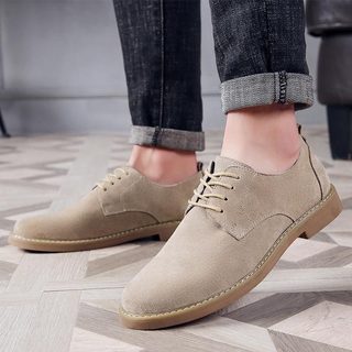 2026 primavera outono novo estilo Nubuck couro sapatos casuais masculinos de couro genuíno All-Match sapatos na moda bai