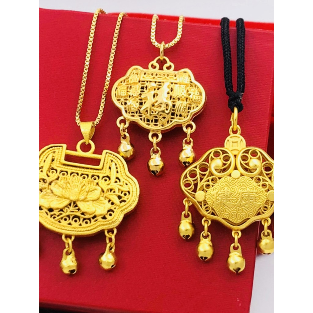 Moda loja de ouro mesmo estilo areia ouro longevidade bloqueio colar cobre banhado a ouro falso ouro bloqueio seguro cas