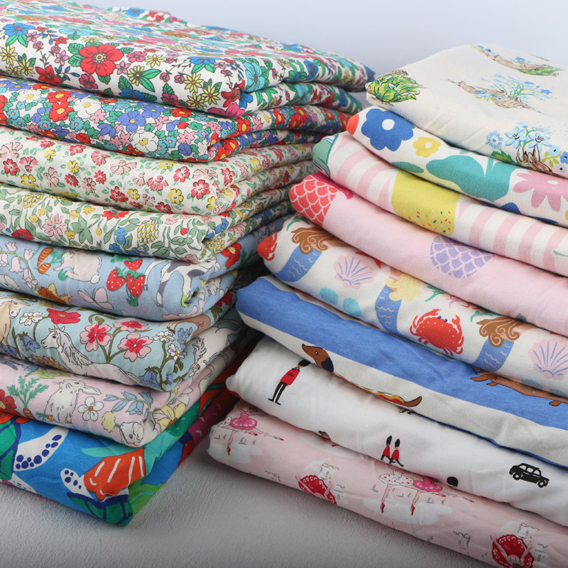 Britânico Original único dos desenhos animados flor simples tecer malha suor pano tecido bebê camiseta macacão pijamas t