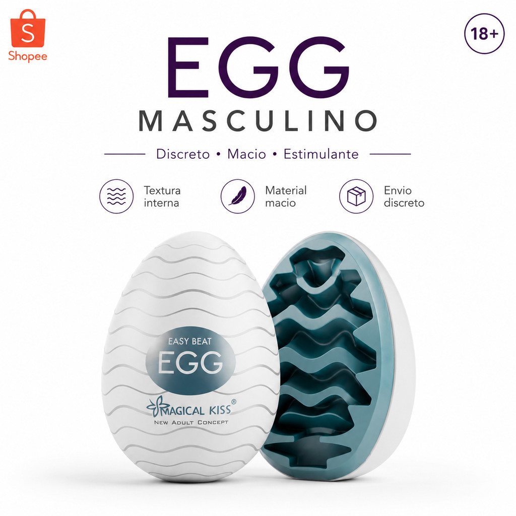 Egg Masturbador Masculino Magical Kiss Ovo Textura Realista Sex Shop - Envio Discreto