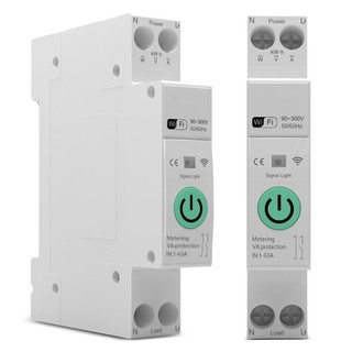 Disjuntor Inteligente Wi-Fi 63A Tuya Bivolt Alexa Google + Medidor Economia Bivolt (90V - 240V)