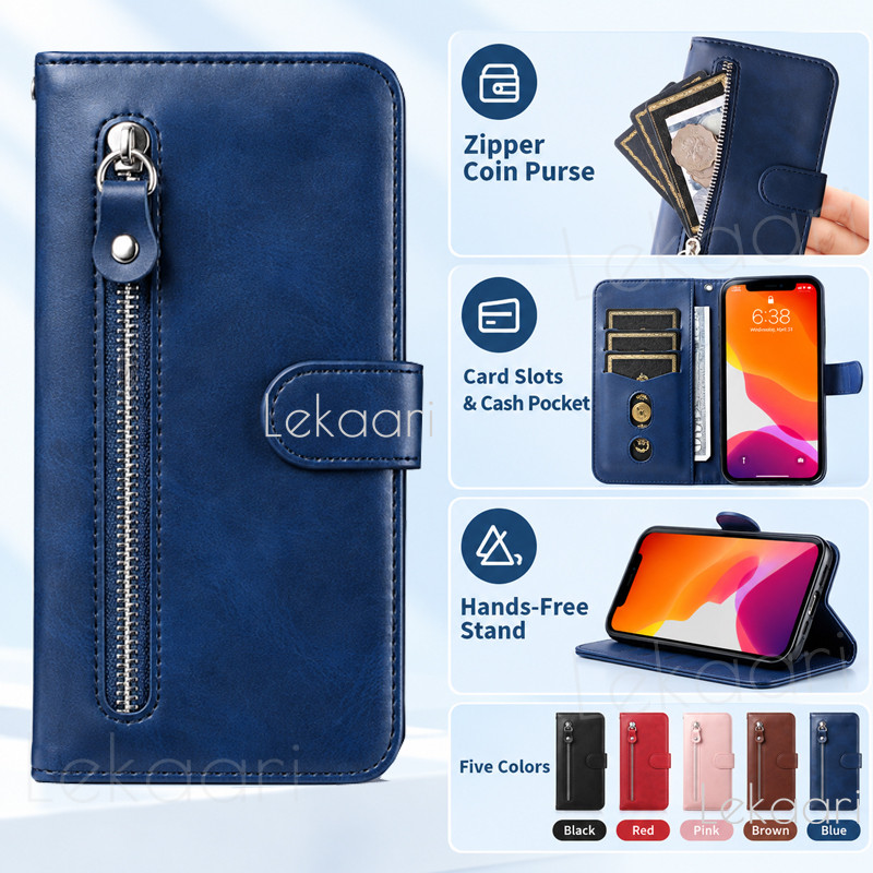 Capa Flip Com Zíper Para Samsung Galaxy M06 M16 M36 M56 M55 M15 M35 M54 M34 M14 