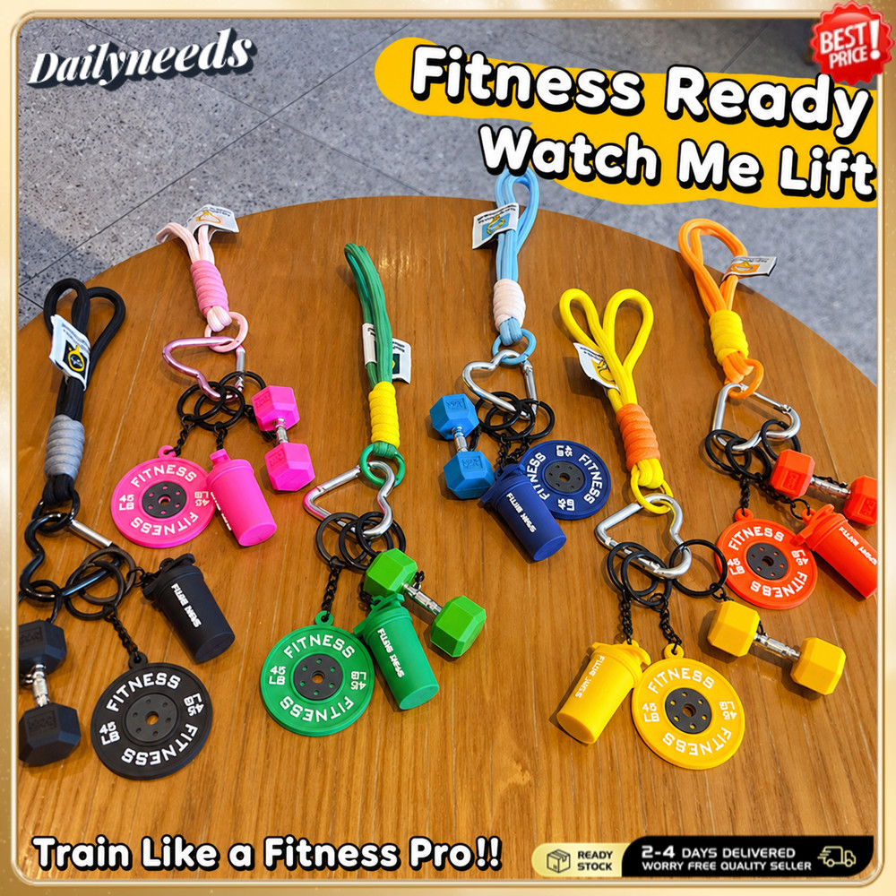 Durável Haltere Pingente Requintado Chaveiro Acessório Leve Versátil Fitness Para Casais Mochilas Presente
