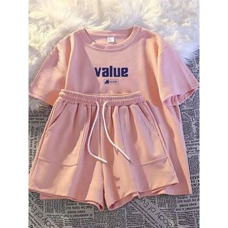 Influenciador moda pijamas femininos verão Shorts de manga curta estudante senhoras podem sair usar casa terno esportivo
