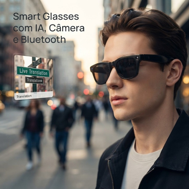 Óculos Smart XK One Pro IA Câmera 8MP HD Wi-Fi Bluetooth Open-Ear Tradutor Música Fotocrômico Onelife