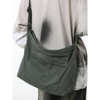 Novo estilo Hong Kong bolsa de lona lavada bolsa mensageiro masculina feminina Casual bolsa de ombro de grande capacidad