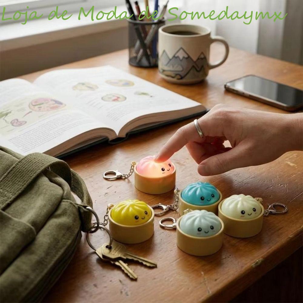 Asoes Mini Bolinhos Squishy , Pingente Espremível Acende Chaveiro De Pão Cozido No Vapor , Fidget