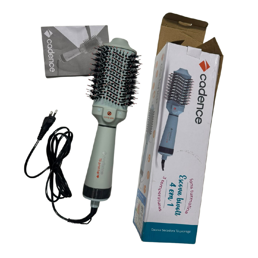 Produto de Vitrine: Escova Secadora Alisadora Modeladora Elétrica Cadence ESC710 Tô Pronta 4 em 1 Potente Branca Bivolt
