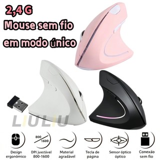Mouse Vertical Sem Fio 2.4G Ergonômico 6 Botões, alivia fadiga para trabalho e jogos com DPI ajustável