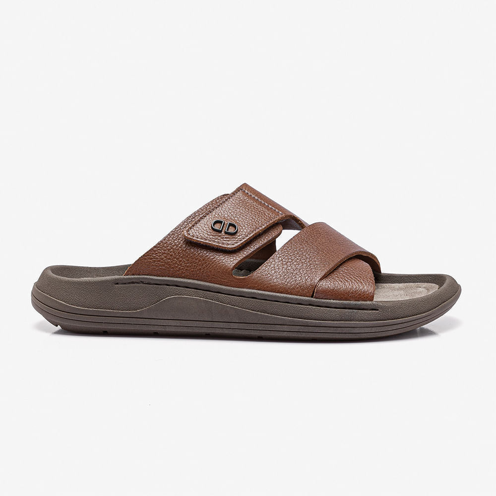 Chinelo De Couro Marrom Livo