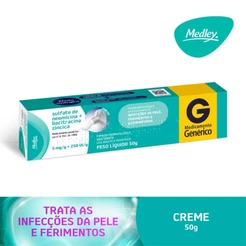 Sulfato de Neomicina + Bacitracina Pomada 5mg + 250UI 50g Medley Genérico