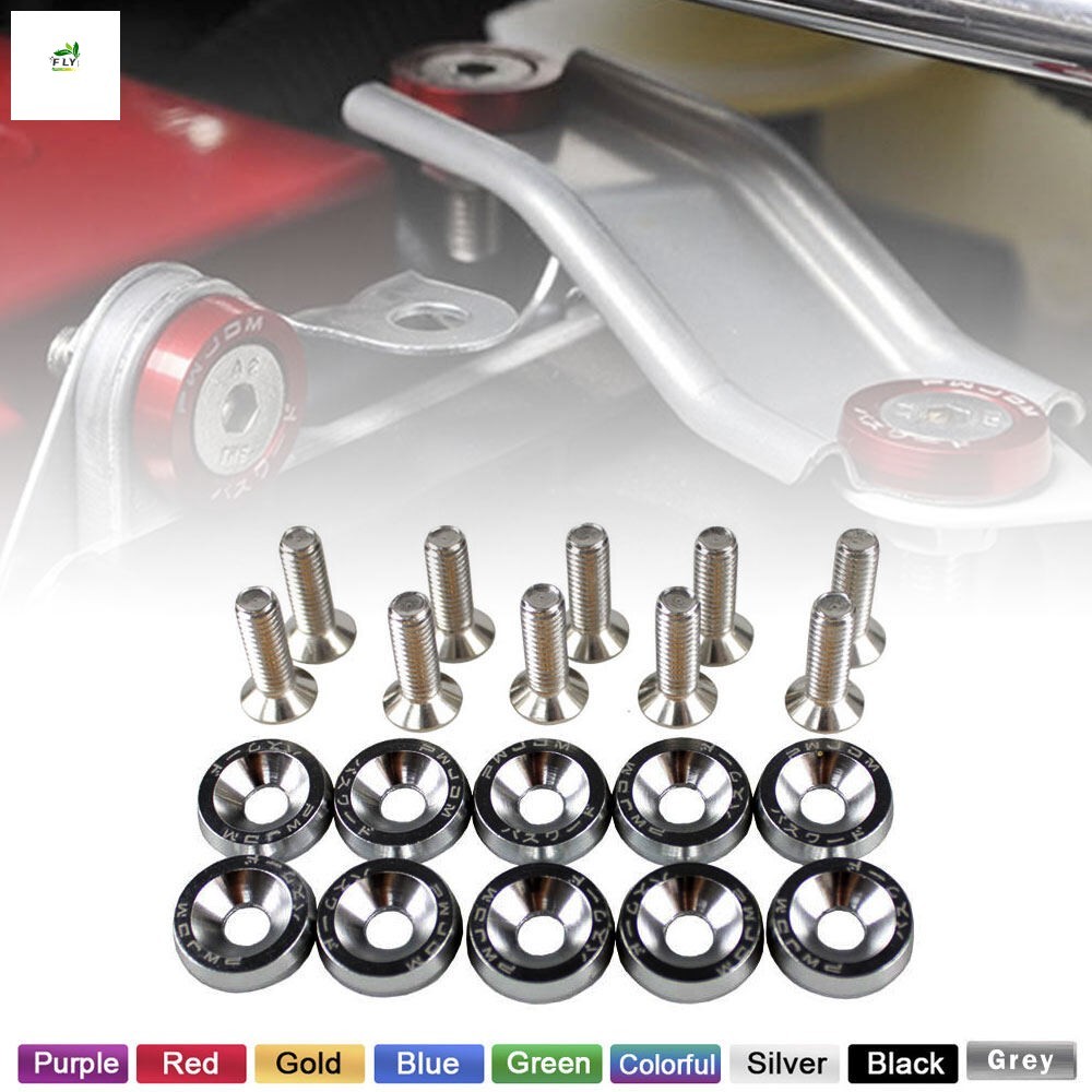Fender 10pcs M6 Parafusos Sextavados-Fixadores Modificados De Carro JDM Para Motor De-Choque De Arruela De Pára