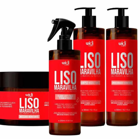 Widi Care Liso Maravilha Kit – Shampoo + Condicionador + Fluído + Máscara Kit