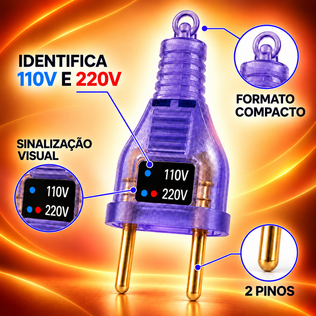 Teste identificador de Tomada 110V 220v Chaveiro Multimetro COMPACTO