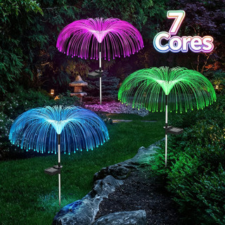 KIT2  Lâmpada Solar Jardim iluminação ambiental 7cores resistente à prova d'água,jardim,árvores,cerca passarela