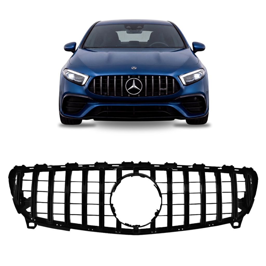 Grade Dianteira Black Piano Para Mercedes Benz W176 A200 A220 A250 Gtr Amg 2016 2017 2018 Novo