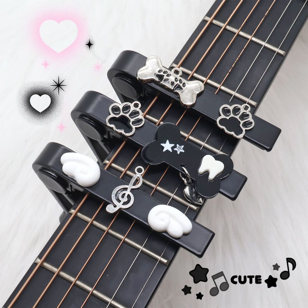 Guitarra capo Original capo guitarra acústica guitarra elétrica Ukulele capo asas fofas filhote de cachorro