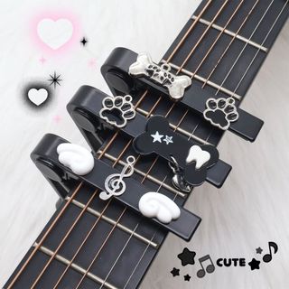 Guitarra capo Original capo guitarra acústica guitarra elétrica Ukulele capo asas fofas filhote de cachorro