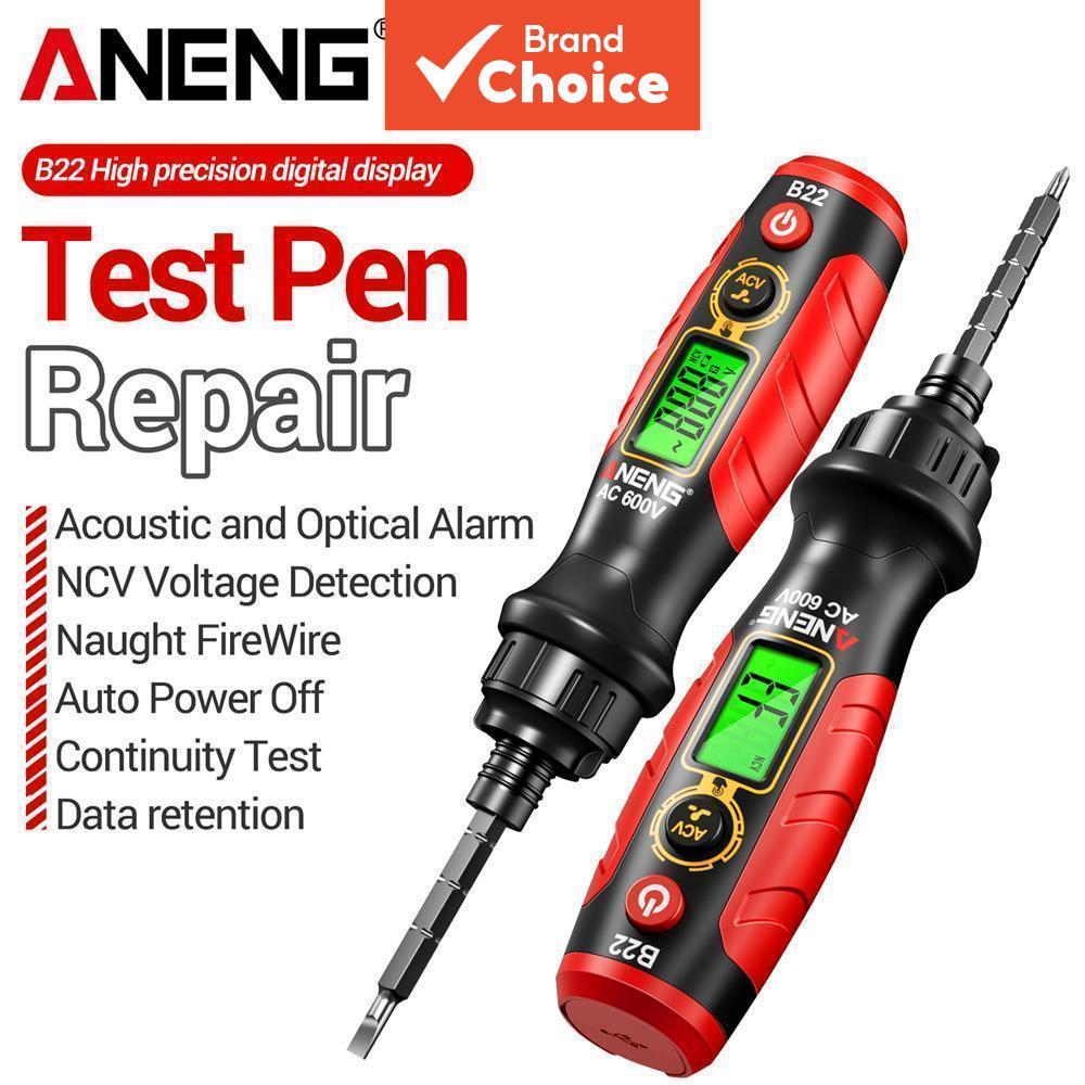 Caneta de teste de parafusadeira digital de tensão ANENG B22 recarregável 30~1000V detecção sem contato ferramentas de