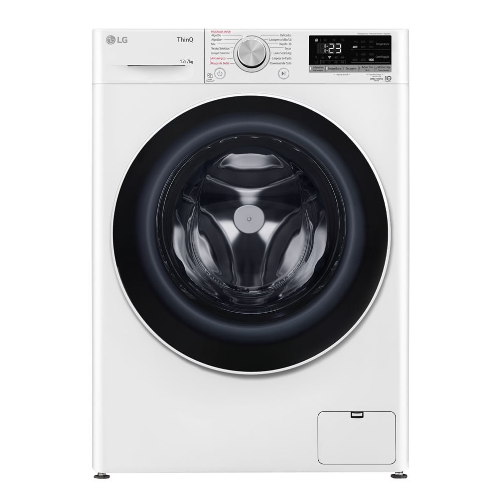Lava e Seca LG 12Kg Smart com Inteligência Artificial AIDD Branca VC4 CV5012WC4 - 127 Volts