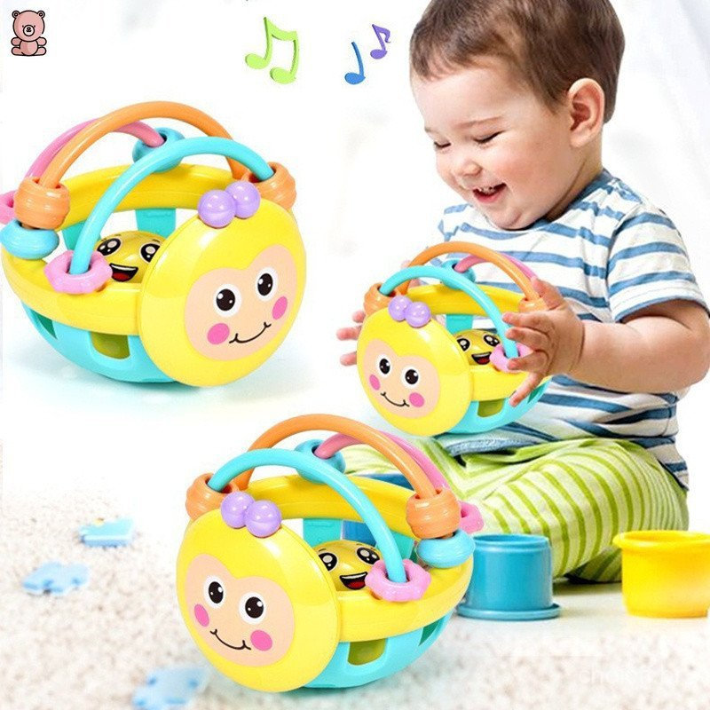 Chocalho De Silicone Bola Mordedor Com Borboleta Fácil De Segurar Brinquedo Sensorial Calmante Para Bebê 0-12 Meses Brin