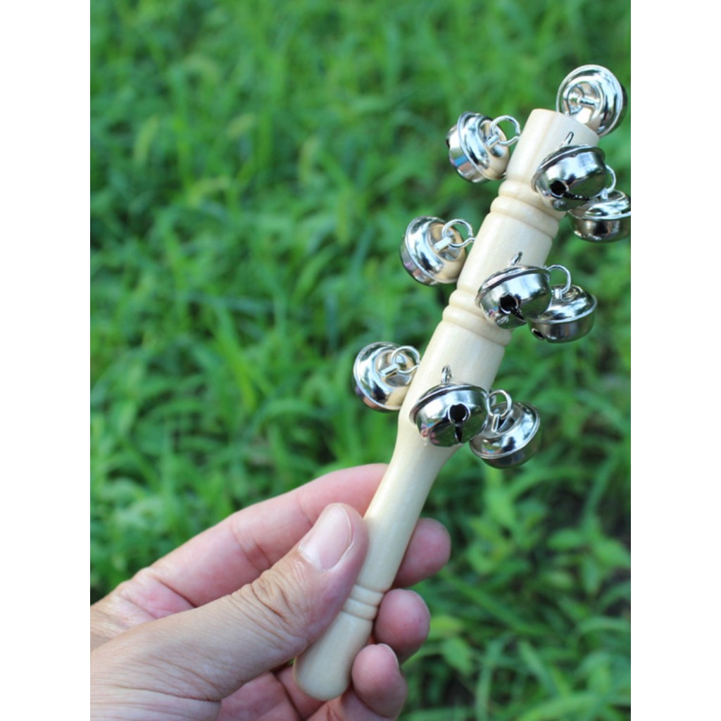 Instrumento de percussão sino com manivela manual, música Orff para crianças, auxiliares de educação precoce, sino de co