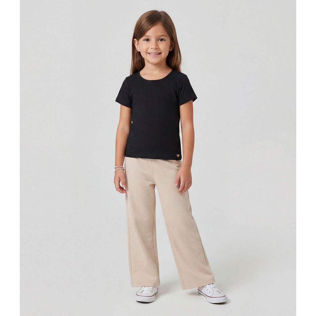 Blusa Infantil Feminina Canelada Trick Nick Preto