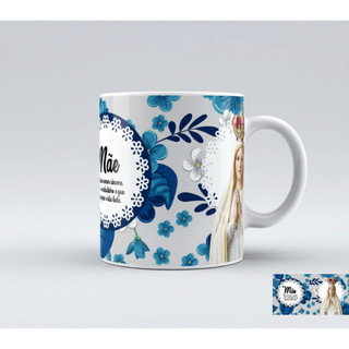 Canecas Nossa Senhora de Fátima, personalize com seu nome opcional