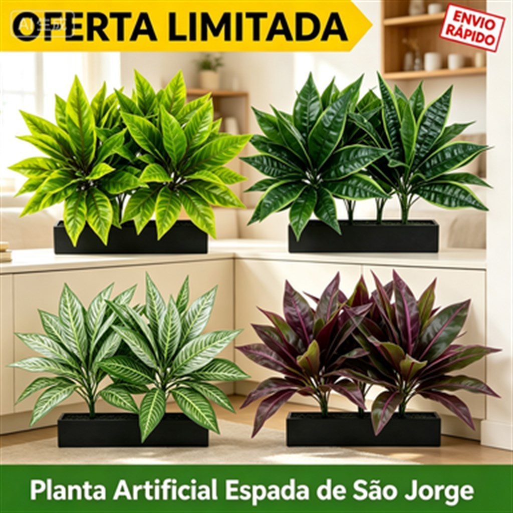 Planta Artificial Decorativa 50cm Folhagem Realista Sem Manutenção Para Sala Quarto Escritório — imagem 2 de 2