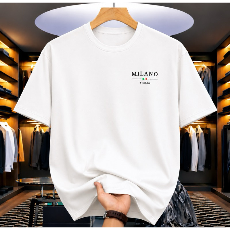 Camiseta Masculina Preta Milano Itália Algodão Premium Streetwear | EV7 T-Shirts Camiseta Unissex