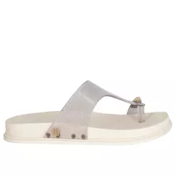 Sandália Rasteira Zaxy Buzz Feminina Off White