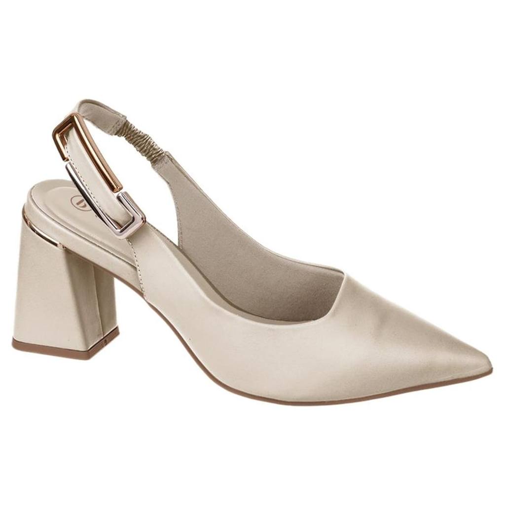 Scarpin Feminino Slingback Bebecê Salto Grosso Médio Lançamento Original