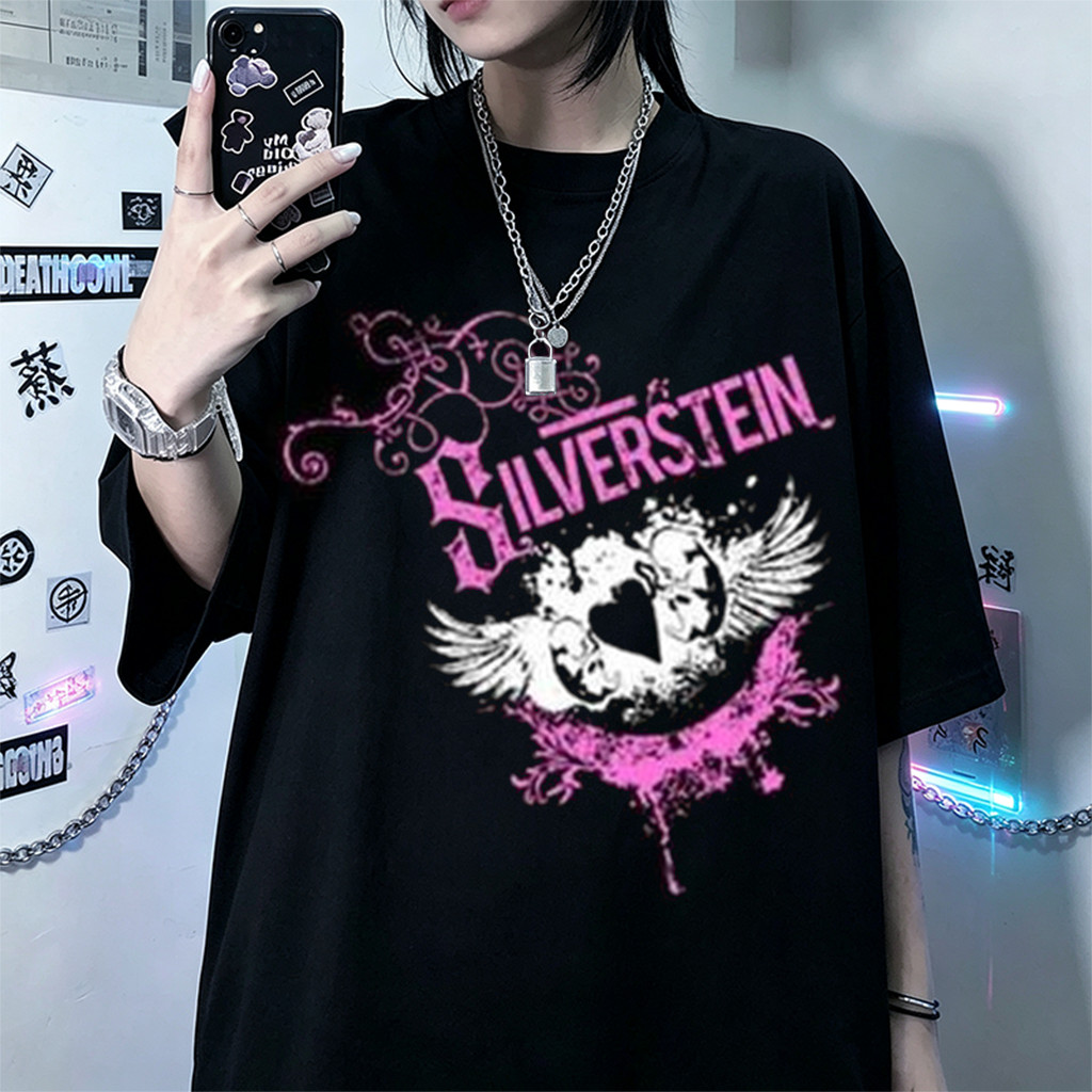 Camiseta Feminina Estampa Rockabilly com Asas e Letras Coloridas Confortável Linda Estilosa Moda Feminina Casual
