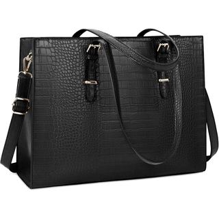 Bolsa para laptop feminina, 15,6 polegadas, bolsa de couro à mão, à prova d'água, pasta executiva para trabalho, bolsa d