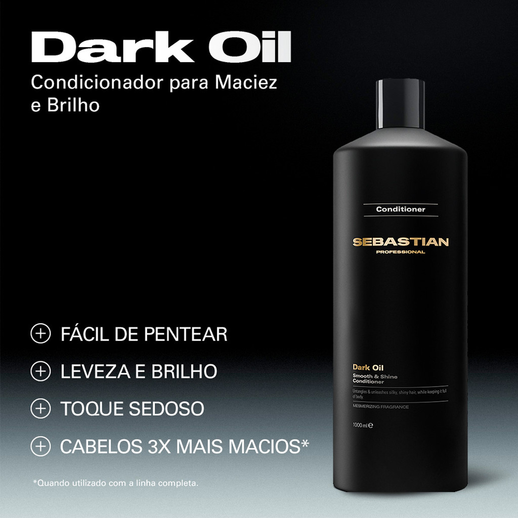 Kit Sebastian Professional Dark Oil - Shampoo Condicionador Litro Mask 500 e Óleo 100 (4 produtos) — imagem 2 de 2