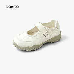 Lovito Tênis Casuais Para Uso Diário Ao Ar Livre Estilo Coreano Casual Novo Modelo Tênis Off-white Para Mulheres SNFB124FX013