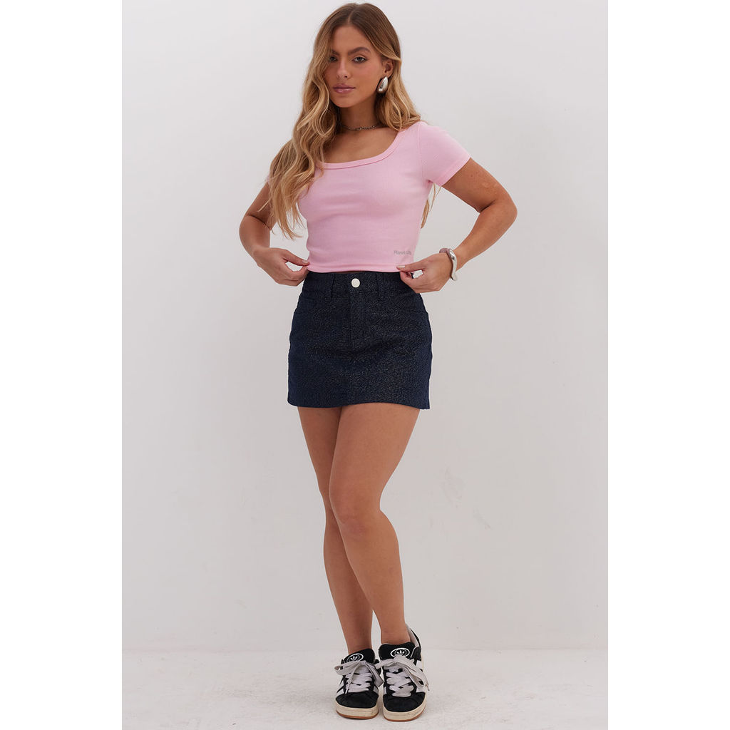 Baby Look Cropped Canelado Planet Girls Rosa · foto 2