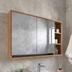 Armário Espelheira de Banheiro 90cm com 2 Portas Solaris EP400 Yescasa