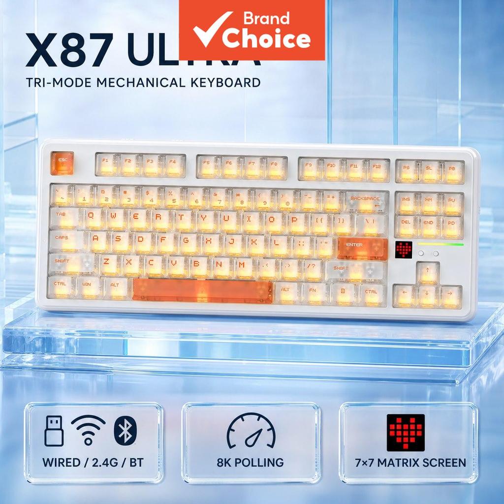 Teclado Mecânico de Jogos X87 ULTRA Mini USB, Interruptor de Jogos, Teclado Compacto, Keycaps PBT, Perfil OEM, Teclado