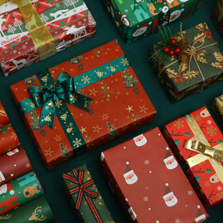 Papel de embrulho de Natal para presentes infantis, caixas de presente, embalagens de presentes, papel kraft vintage par