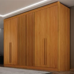 Guarda Roupa Casal Ripado 6 Portas 6 Gavetas 100% MDF Diamante Cinamomo